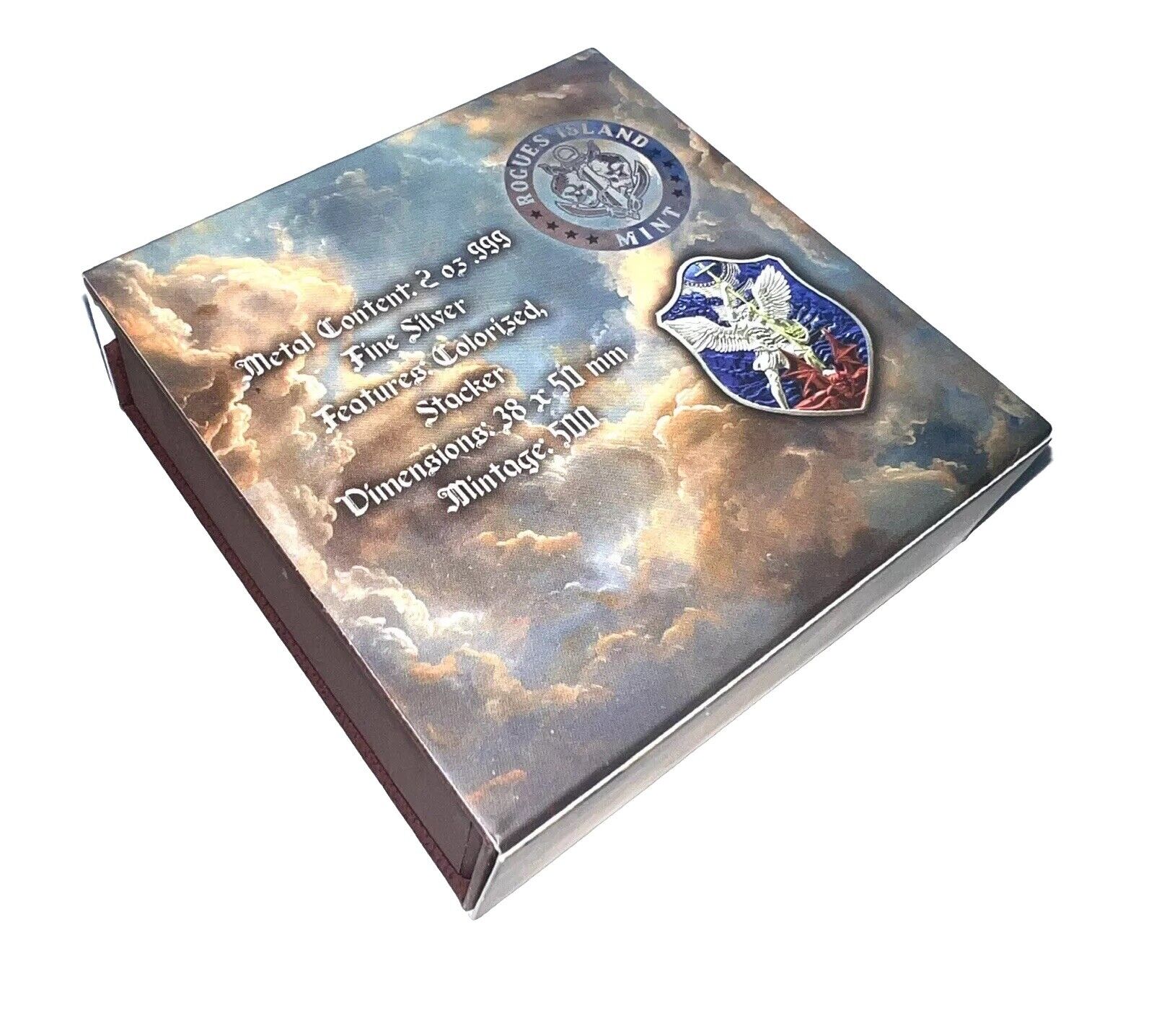 Silver 2 oz .999 St. Michael's Shield Colorized Dragon Slayer Edition 2024