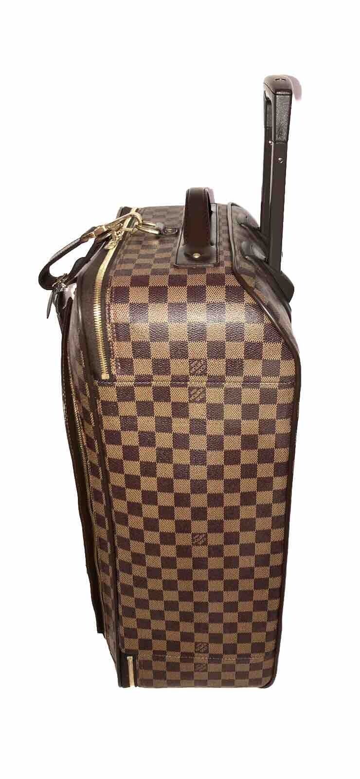 Louis Vuitton Pegase 55 Damier Ebene Rolling Suitcase Bag w/ Lock Name tag COA