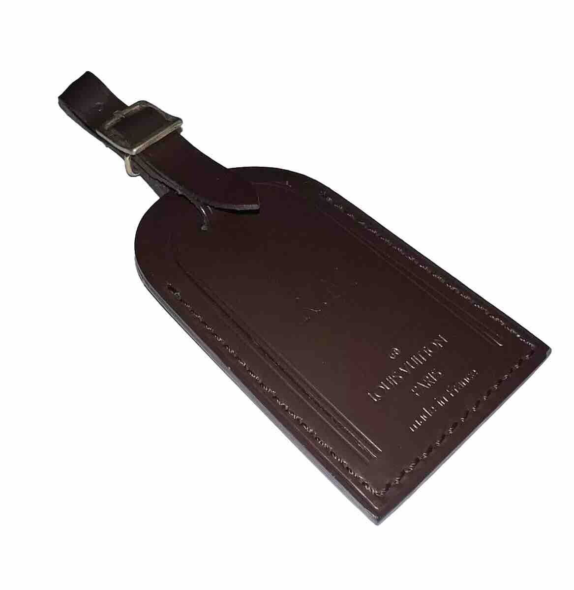 Louis Vuitton Luggage Tag w/ RM Initials Damier Ebene -II Goldtone UEC