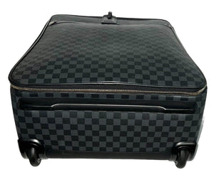 Louis Vuitton Pegase 65 Graphite Suitcase Unisex Luggage Bag Silvertone COA