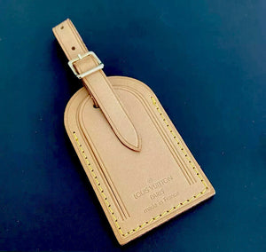 Louis Vuitton Luggage Name Tag Tan Vachetta Large Authentic 💝