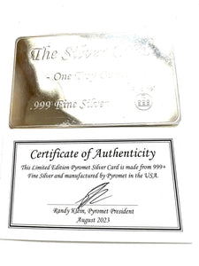 1 oz Silver Card .999 Fine Credit Card Wallet size New w/ COA