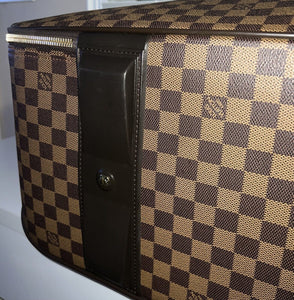 Louis Vuitton Pegase Suitcase Bag w/ Garment Strap Lock Damier Ebene Luggage