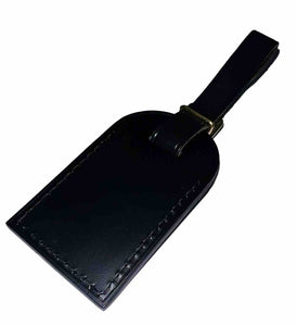 Louis Vuitton Luggage Tag w/ DH HD Stamped Black Leather Small Goldtone - Paris