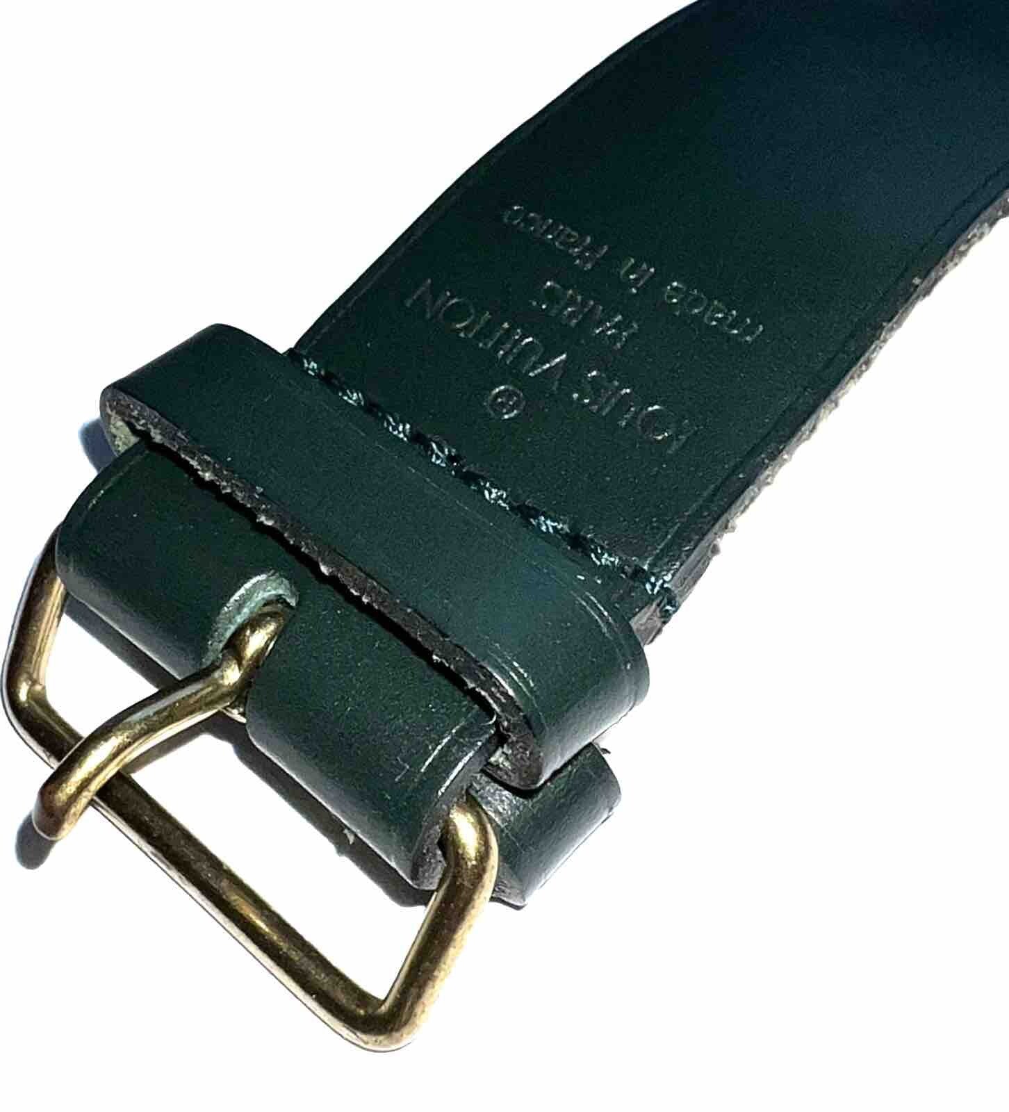 Louis Vuitton Winter Green Leather Strap w/ Goldtone Poignet UEC France