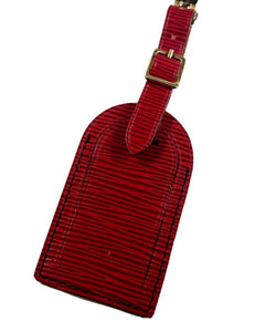 Louis Vuitton Epi Red Name Tag fits Keepall AUTHENTIC France Large