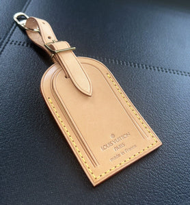 Louis Vuitton Name Tag Vachetta Large Authentic Large France #007