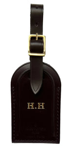 Louis Vuitton Name Tag w/ HH Goldtone Stamped Damier Ebene