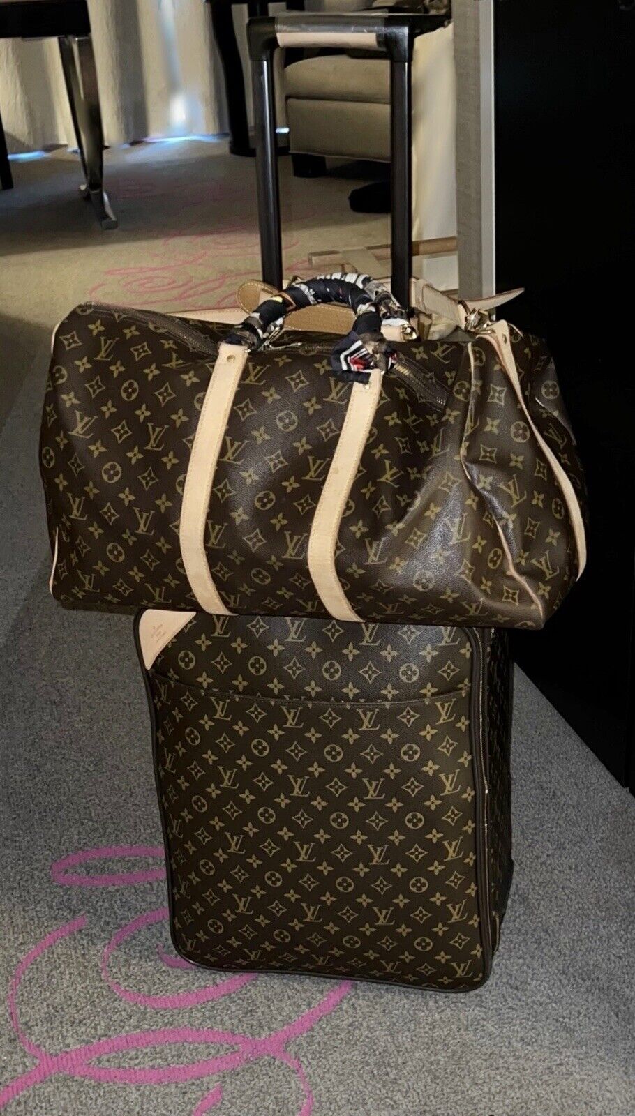 Louis Vuitton Business 55 Pegase Rolling Suitcase w/ Garment Bag + COA