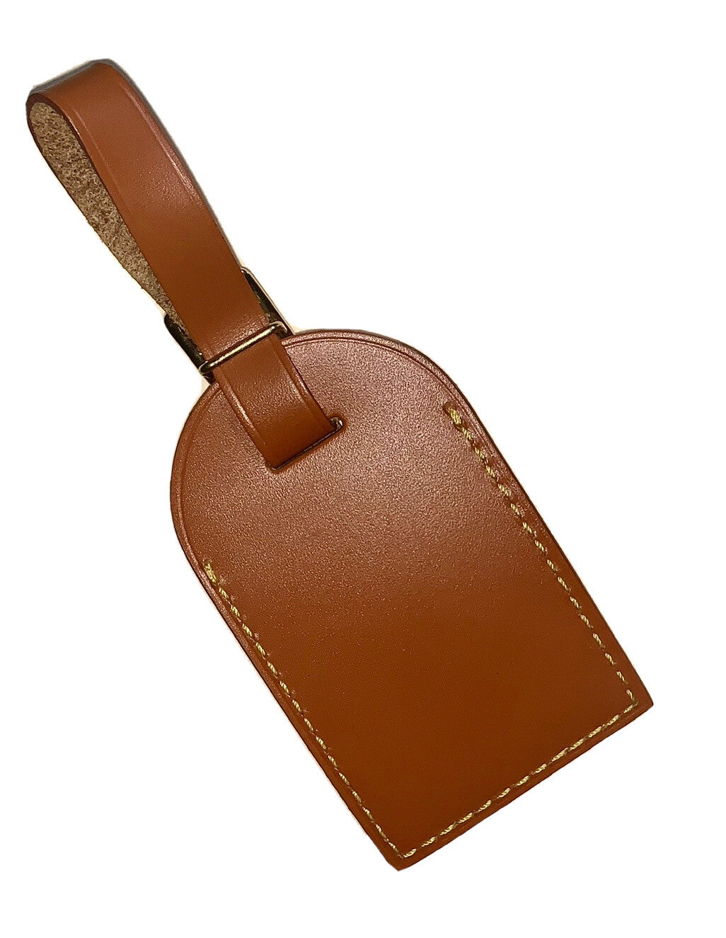 Rare Louis Vuitton Name Tag Cognac Calfskin Leather Large France 🇫🇷