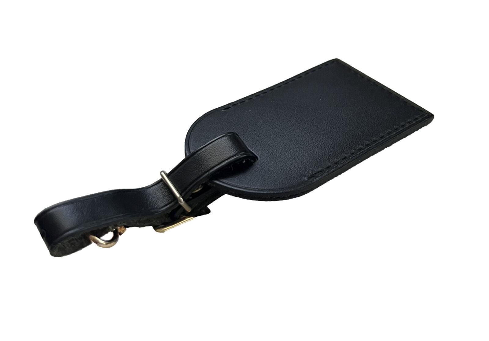 Louis Vuitton Luggage Tag w/ H&A Initials Goldtone HA Black Calfskin