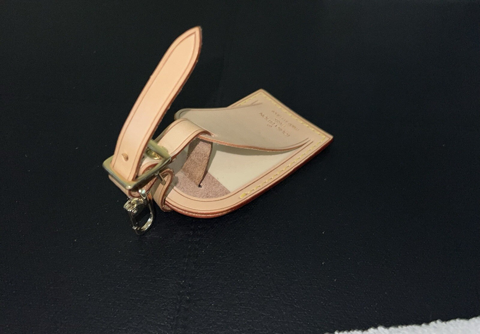 Louis Vuitton ID Name Tag CT Initials Goldtone - Natural Vachetta