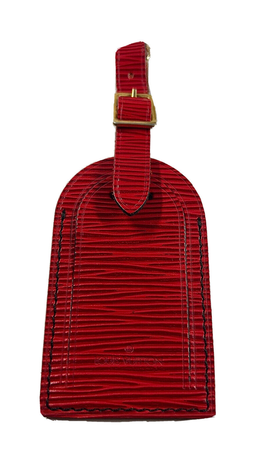 Louis Vuitton Epi Red Name Tag fits Keepall AUTHENTIC France Large