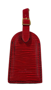 Louis Vuitton Epi Red Name Tag fits Keepall AUTHENTIC France Large