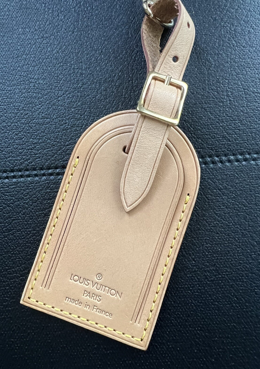 Louis Vuitton Name Tag Vachetta Large Authentic Large France #007