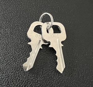Louis Vuitton Key 612- 1 Set - For Silver tone Palladium Lock Padlock # 612