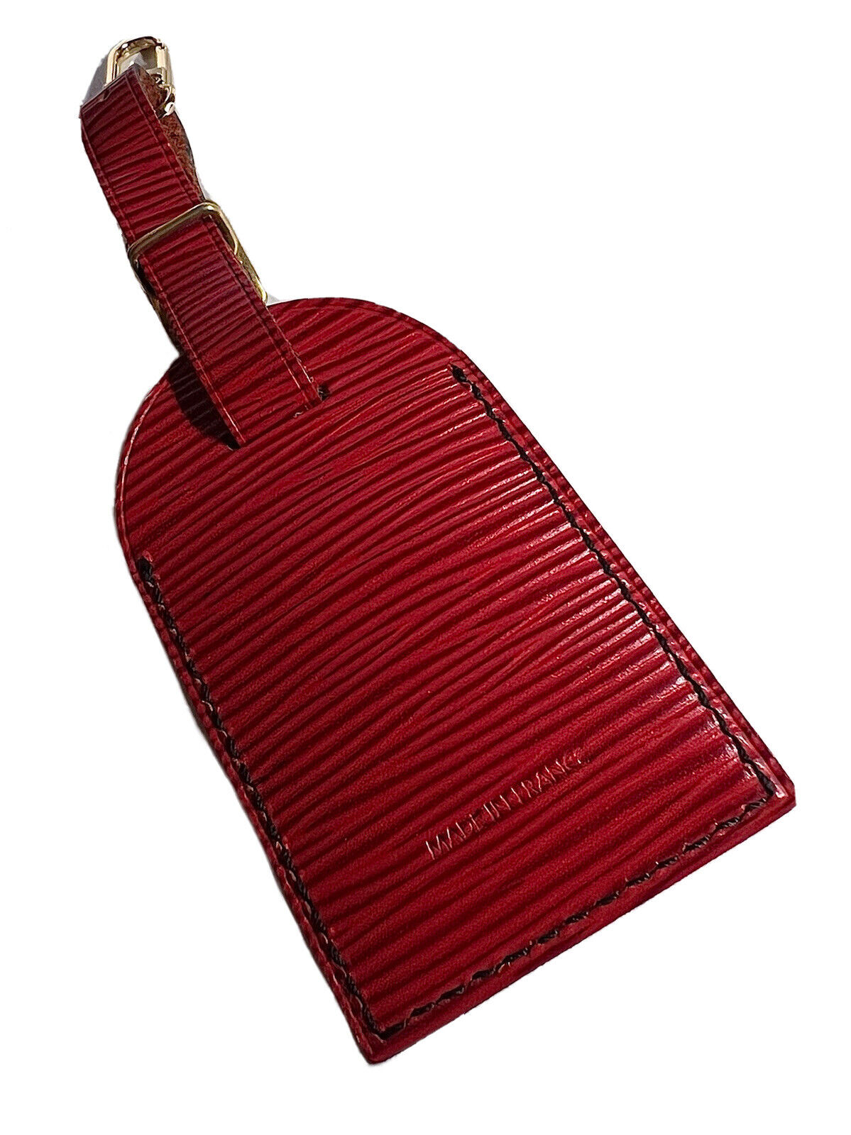 Louis Vuitton Epi Red Name Tag fits Keepall AUTHENTIC France Large