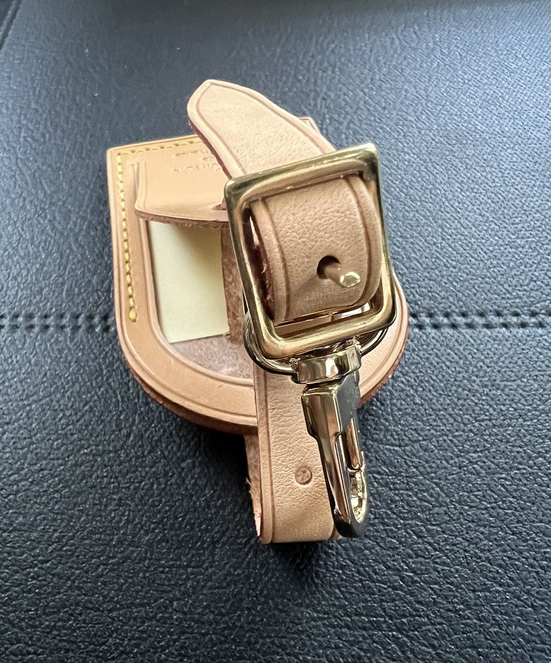 Louis Vuitton Name Tag Vachetta Large Authentic Large France #007
