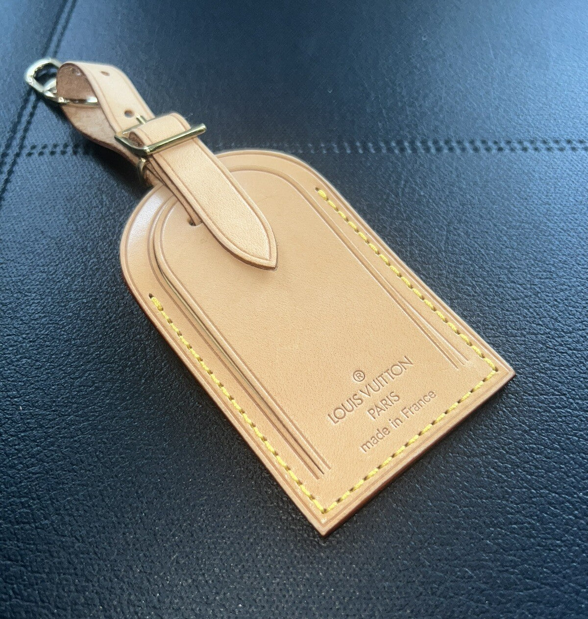 Louis Vuitton Name Tag Vachetta Large Authentic Large France #007