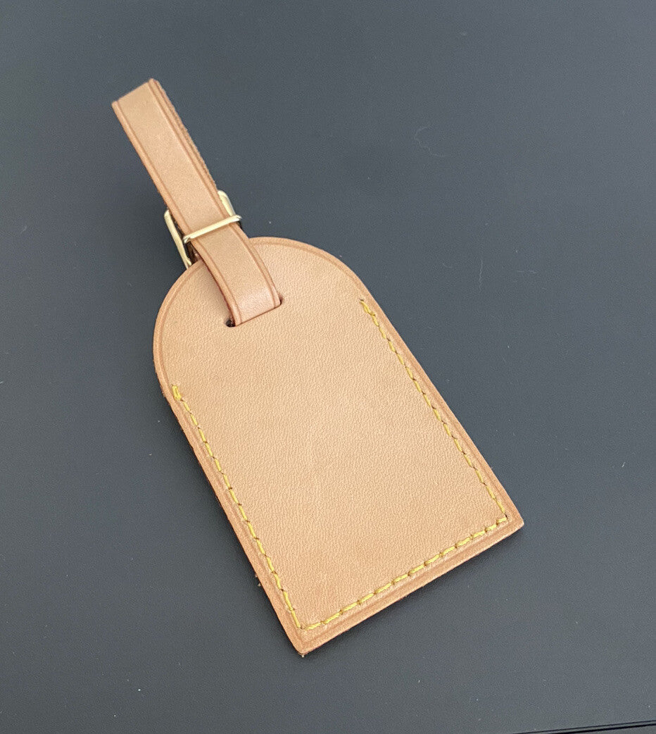 Louis Vuitton Luggage Name Tag Tan Vachetta Large Authentic 💝