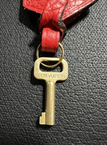 Louis Vuitton PARIS Red Clochette Keybell Leather w/ Skeleton Key