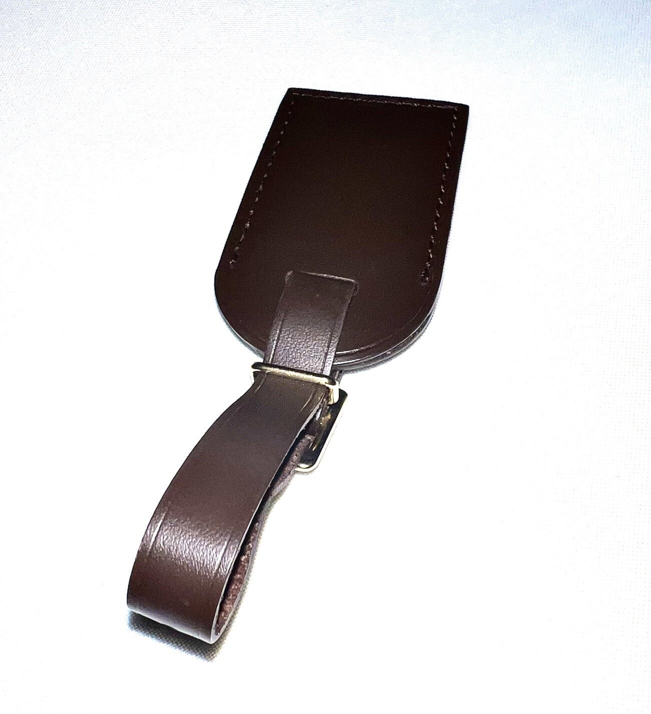Louis Vuitton Damier Ebene Leather Tag  Small Brown Bag Charm Name Tag France