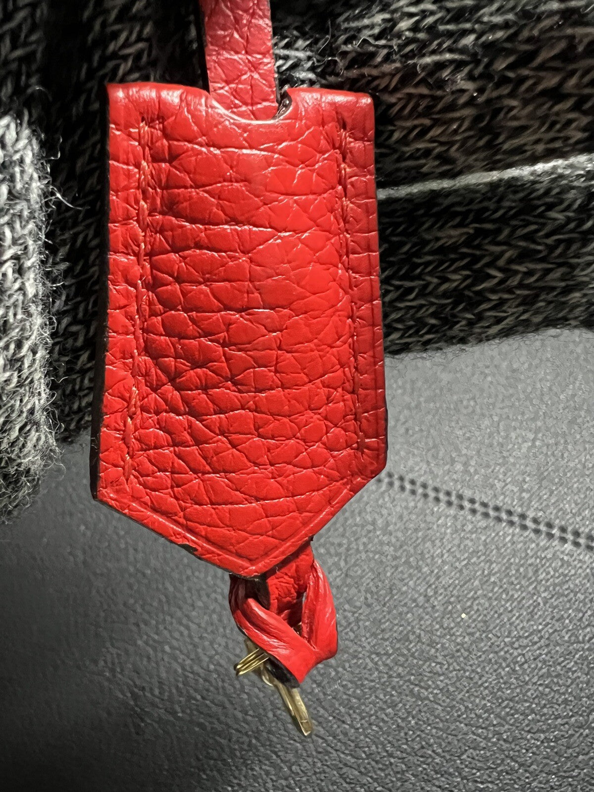 Louis Vuitton PARIS Red Clochette Keybell Leather w/ Skeleton Key