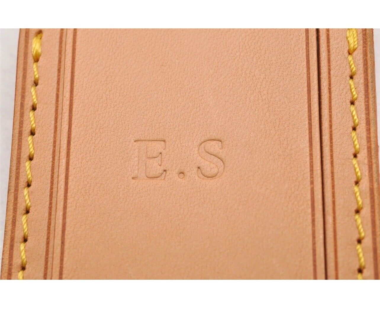 Louis Vuitton Name Tag w/ ES Initials Natural Vachetta Large - France