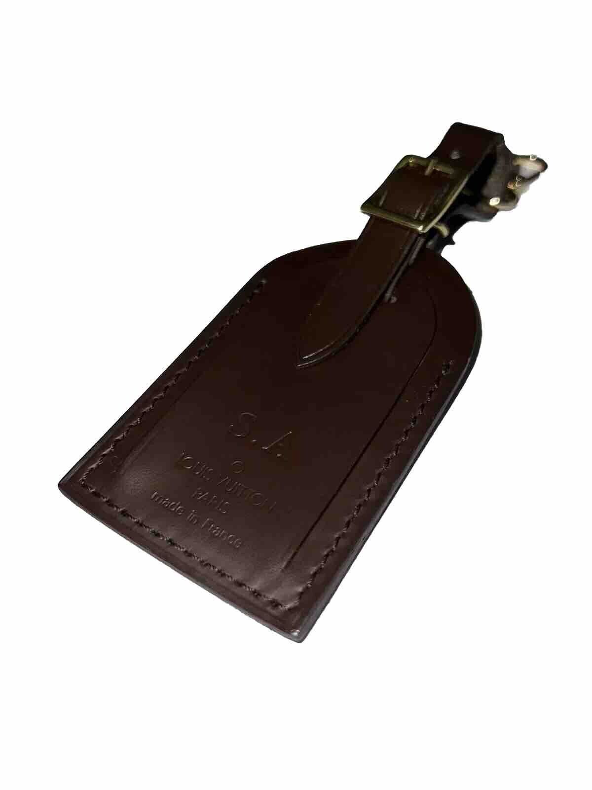 Louis Vuitton Name Tag w/ SA Stamped Damier Ebene Leather -