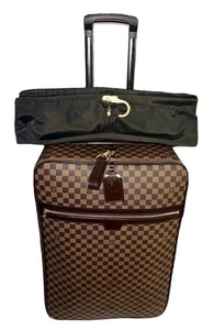 Louis Vuitton Pegase Suitcase Bag w/ Garment Strap Lock Damier Ebene Luggage