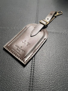 Louis Vuitton ID Name Tag w/ JY Stamped J Y Large Damier Ebene Goldtone - France