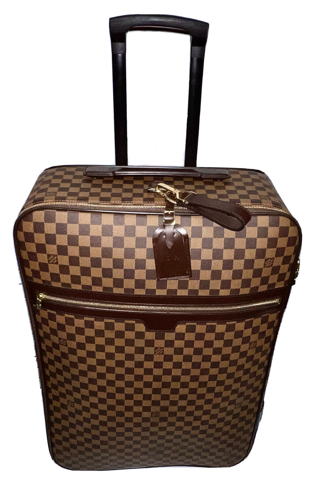 Louis Vuitton Pegase Suitcase Bag w/ Garment Strap Lock Damier Ebene Luggage