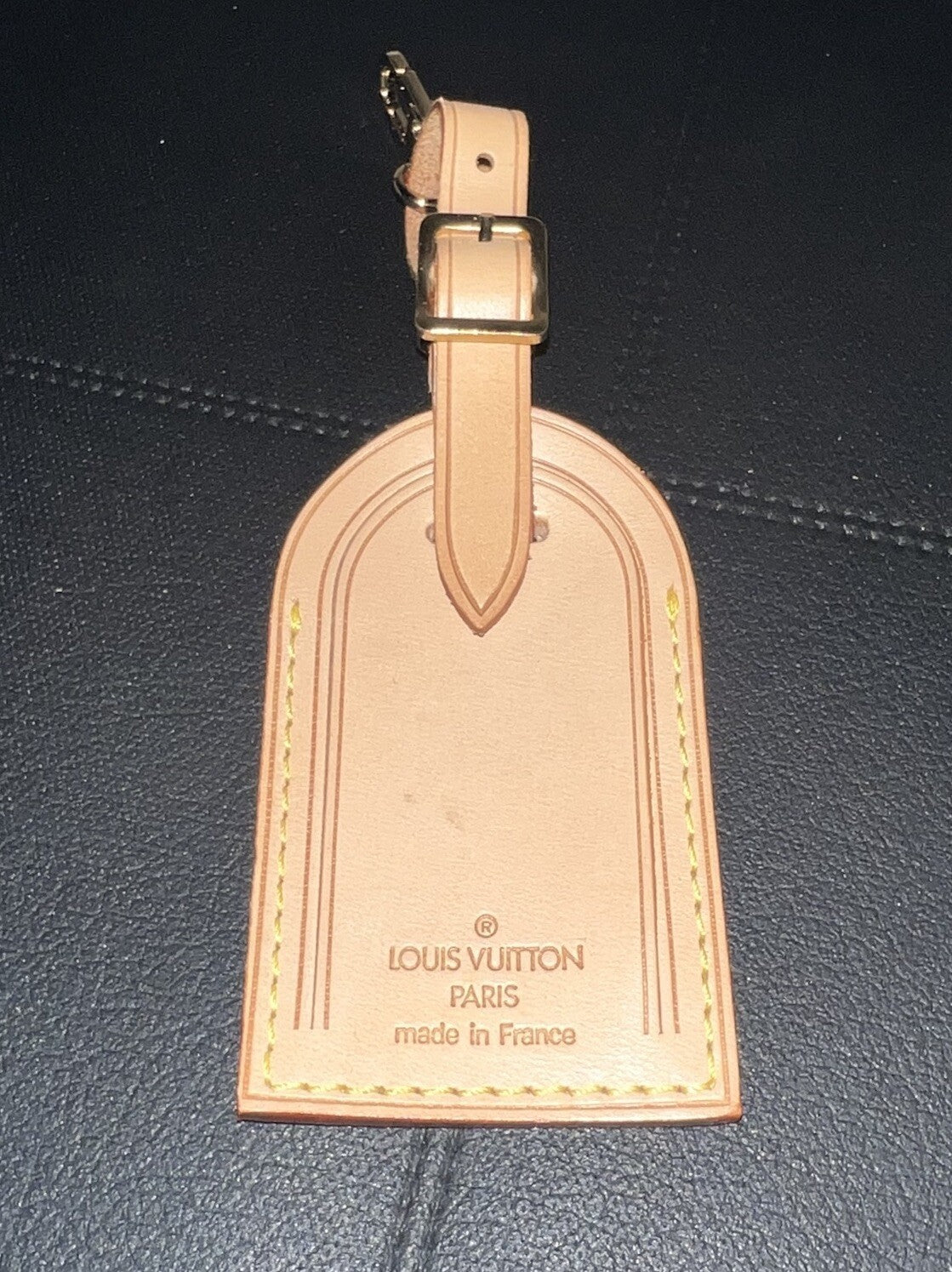Louis Vuitton ID Name Tag CT Initials Goldtone - Natural Vachetta