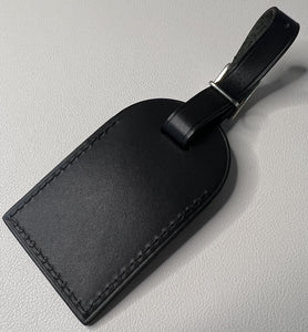 Louis Vuitton Paris Black Leather ID Tag w/ Silvertone SU Initials