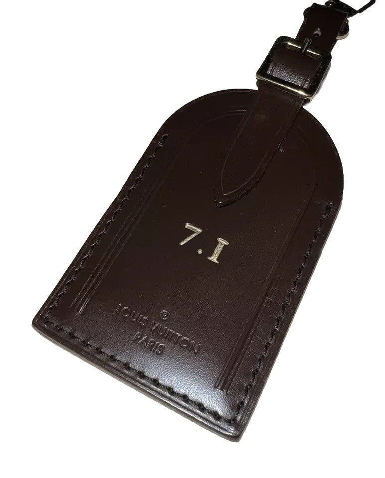 Rare Louis Vuitton # 71 Name Tag Damier Ebene Goldtone UEC