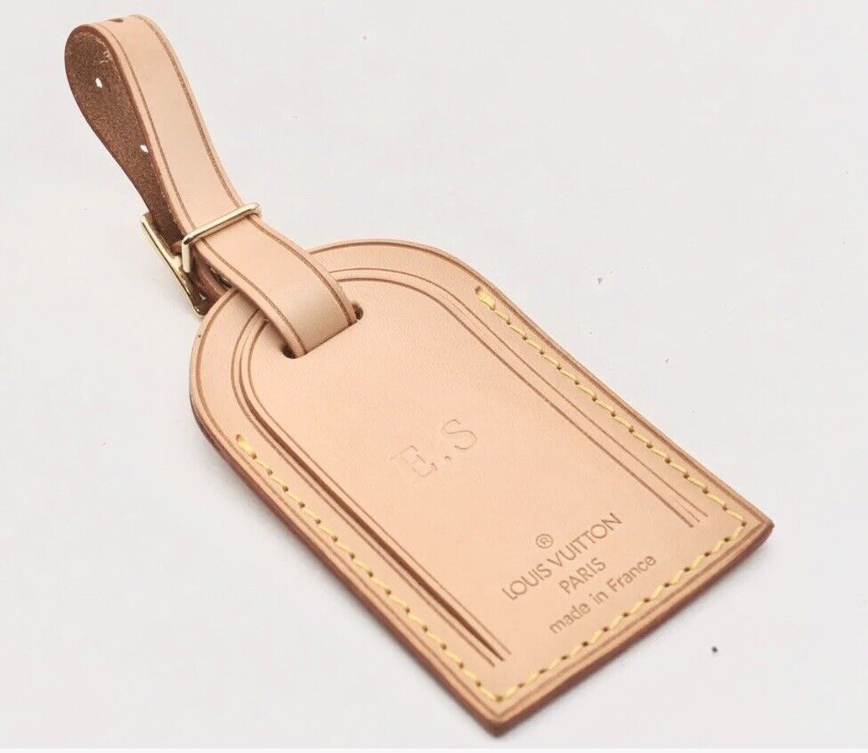 Louis Vuitton Name Tag w/ ES Initials Natural Vachetta Large - France
