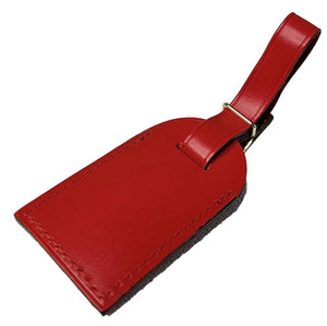 Louis Vuitton Red Leather Name Tag Calfskin Goldtone Metal Small ❤️ - 1 Pc