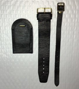Louis Vuitton Black Epi Leather Name Tag w/ Strap 1 Set - Large
