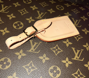 Louis Vuitton ID Tag w/ NM Stamped Initials Goldtone - Natural Vachetta Large