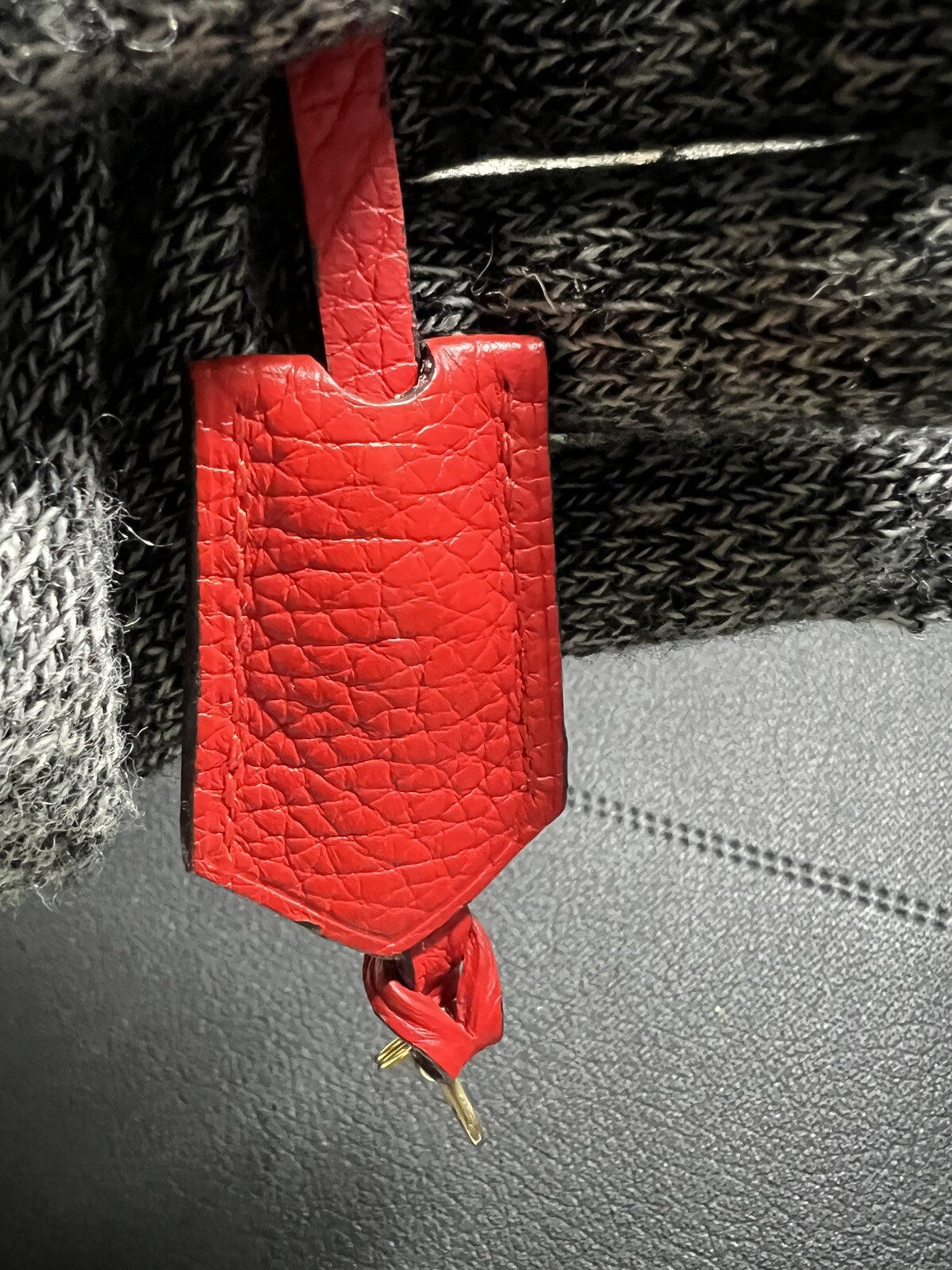 Louis Vuitton PARIS Red Clochette Keybell Leather w/ Skeleton Key