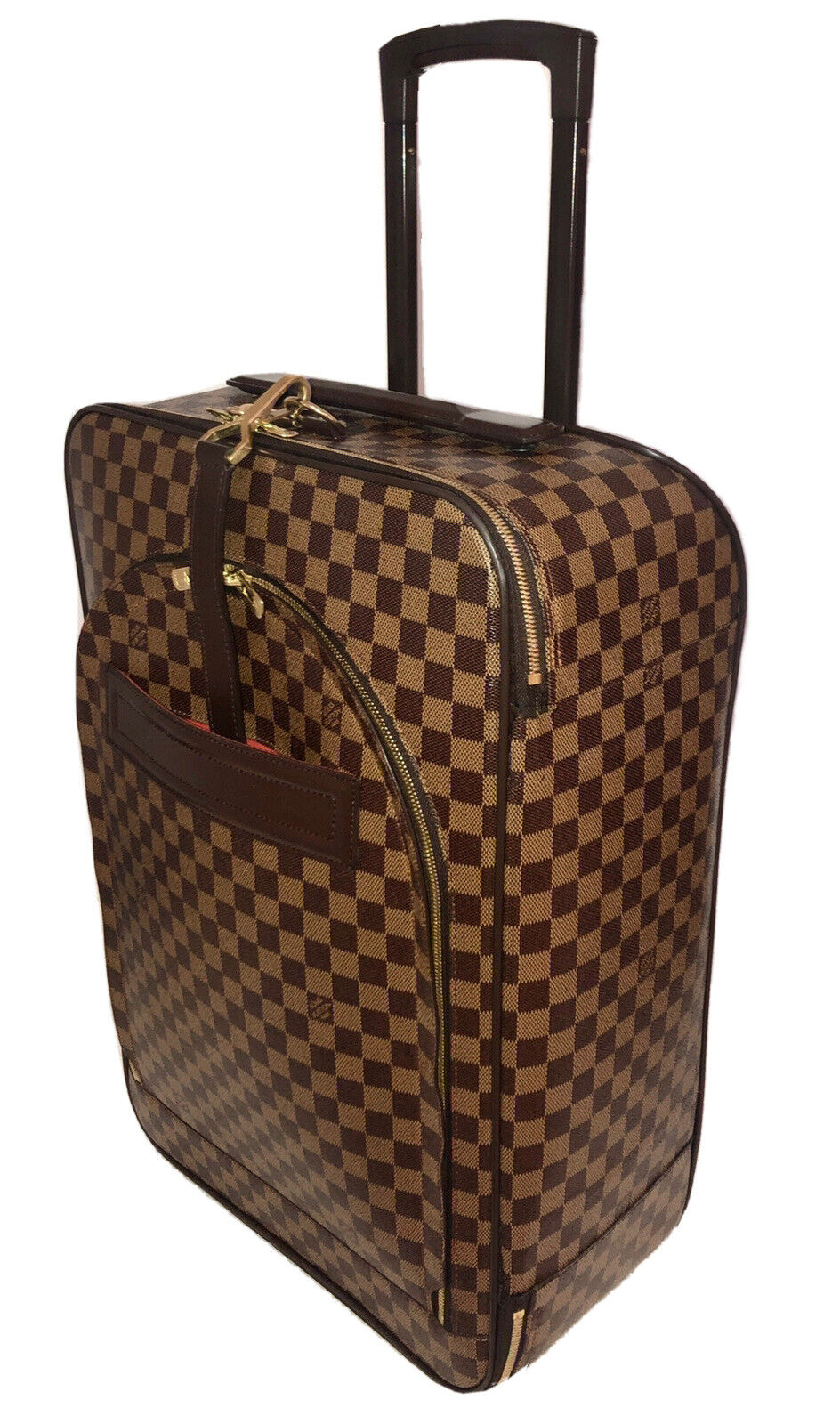 Louis Vuitton Pegase 55 Damier Ebene Rolling Suitcase Bag w/ Lock Name tag COA