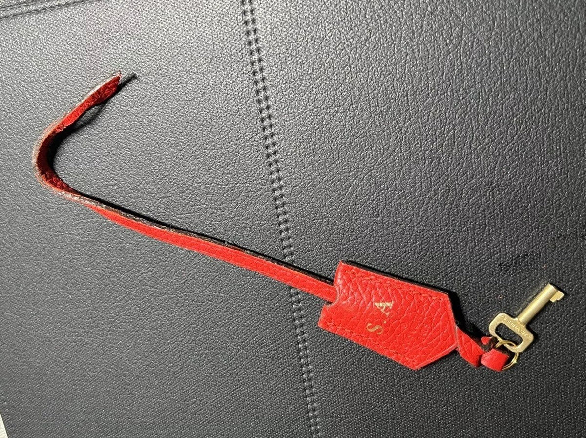 Louis Vuitton PARIS Red Clochette Keybell Leather w/ Skeleton Key