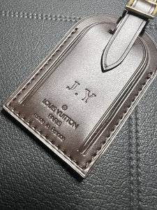 Louis Vuitton ID Name Tag w/ JY Stamped J Y Large Damier Ebene Goldtone - France