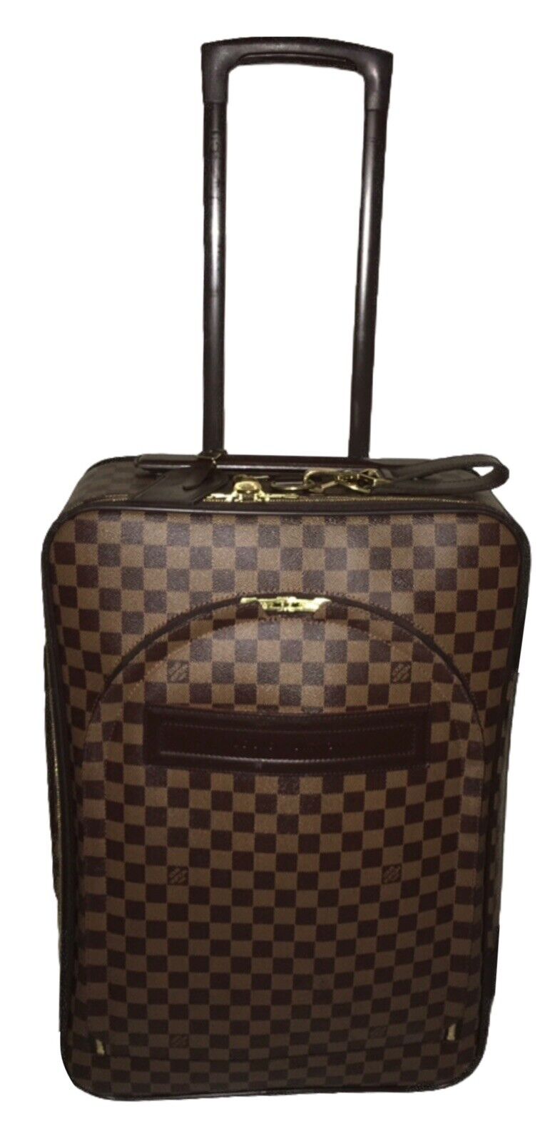 Louis Vuitton Pegase Damier Ebene Rolling Suitcase Bag w/ Garment Hanger +COA