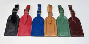 Louis Vuitton Red Leather Name Tag Calfskin Goldtone Metal Small ❤️ - 1 Pc