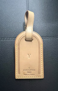 Louis Vuitton ID Name Tag w/ Y  Initials Goldtone - Beige Large France