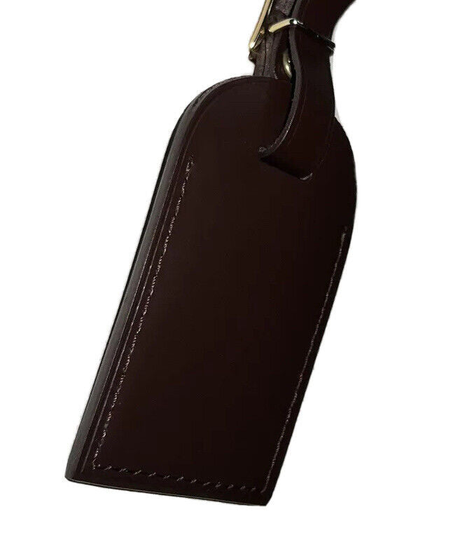 Louis Vuitton Brown Name Tag w/ JUN Initials Damier Ebene Leather Goldtone