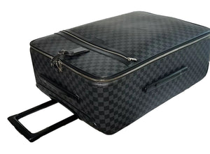 Louis Vuitton Pegase 65 Graphite Suitcase Unisex Luggage Bag Silvertone COA