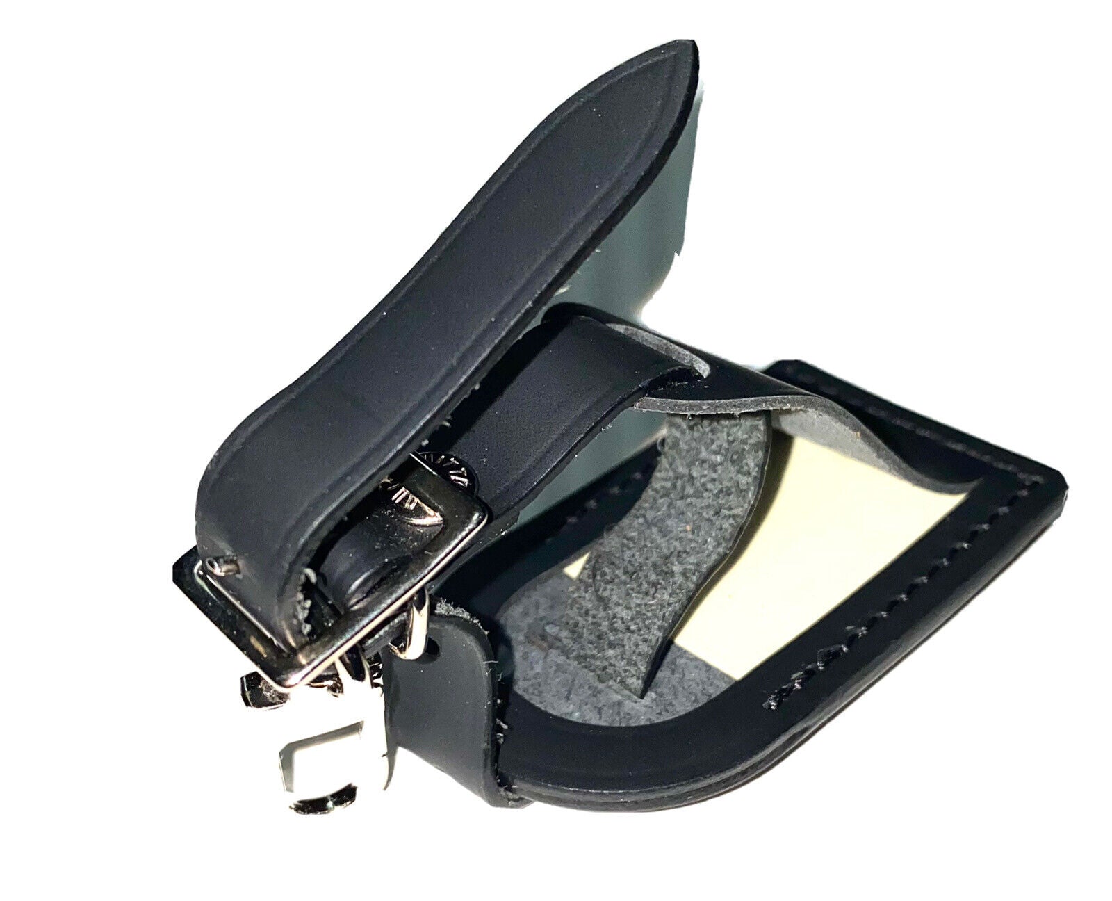 Louis Vuitton Leather Name Tag w/ IS Initials Black Small - Silvertone UEC