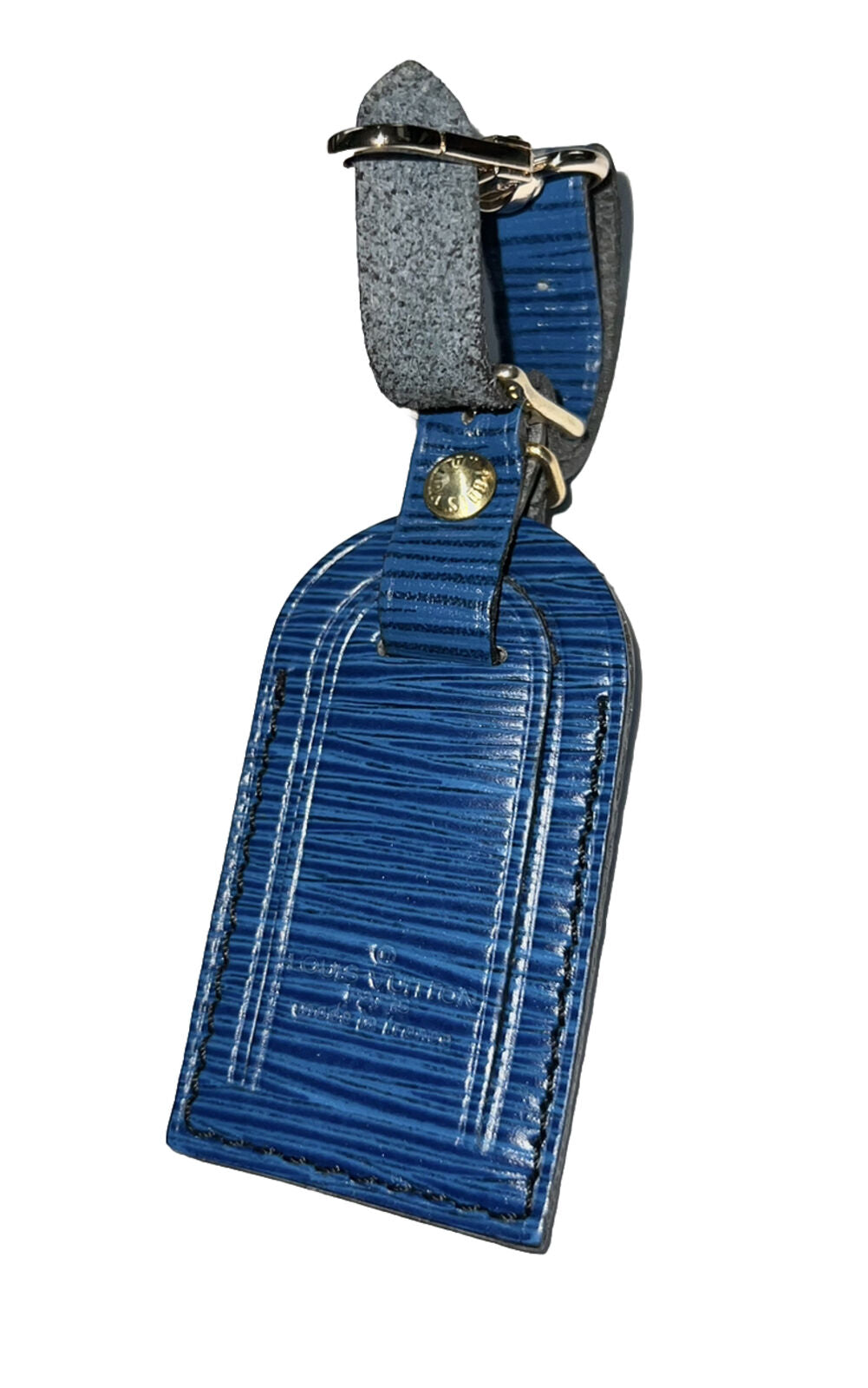 Louis Vuitton Name Tag Blue Toledo Goldtone - Small Epi Leather 🩵